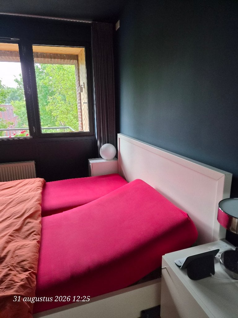 Jan des Bouvrie designledikant wit met Auping bedbodems, Ophalen, 90 cm, Tweepersoons, Modern
