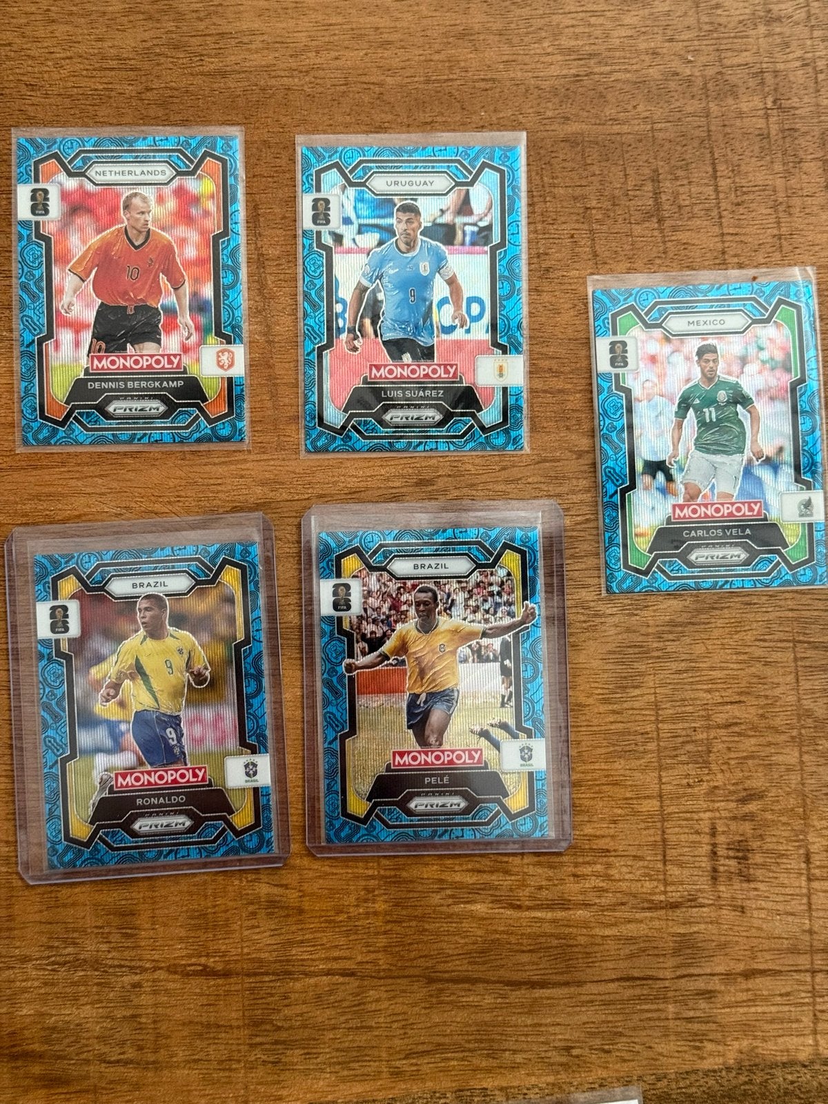 Panini Blue Prizm - Bergkamp, Suarez, Ronaldo, Vela, Pele, Verzenden, Nieuw, Meerdere kaarten, Foil