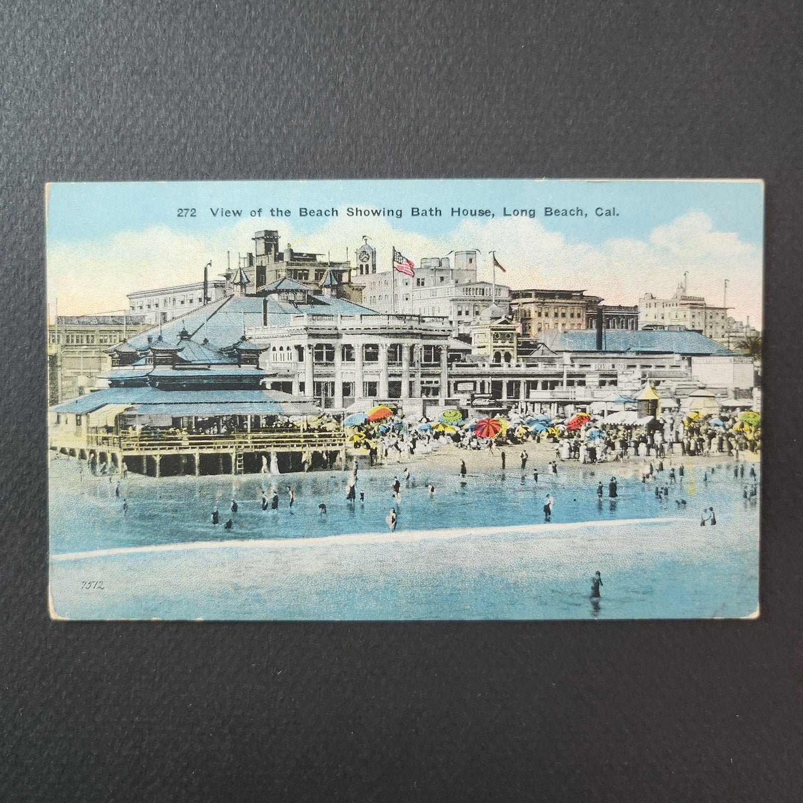 <1920 Ansichtkaart Long Beach, Californië - Strand & Badhuis, Verzenden, Voor 1920, Ongelopen, Stad of Dorp