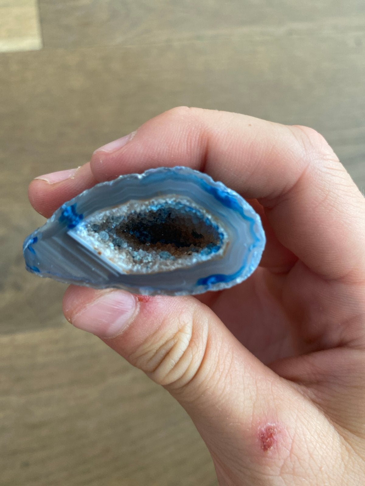Zeldzame Agaat Geode met Kristallen, Sieraden, Tassen en Uiterlijk, Edelstenen, Ophalen of Verzenden, Gebruikt
