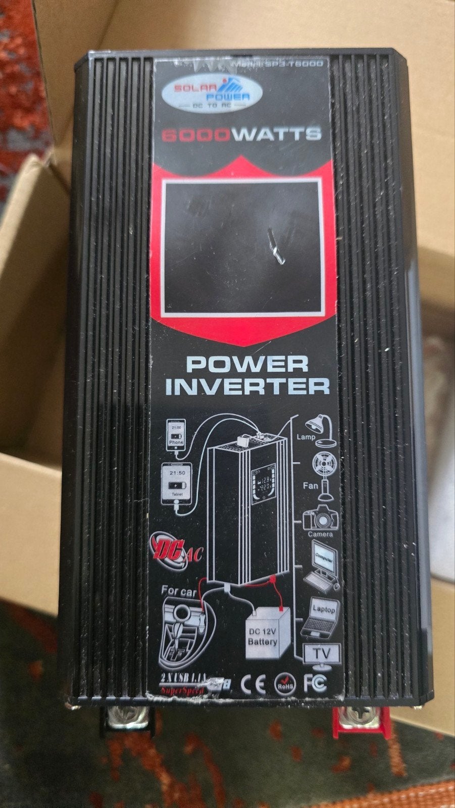 ​️ Zuivere Sinus Omvormer 6000W (Pure Sine Wave Inverter), Ophalen of Verzenden, Nieuw