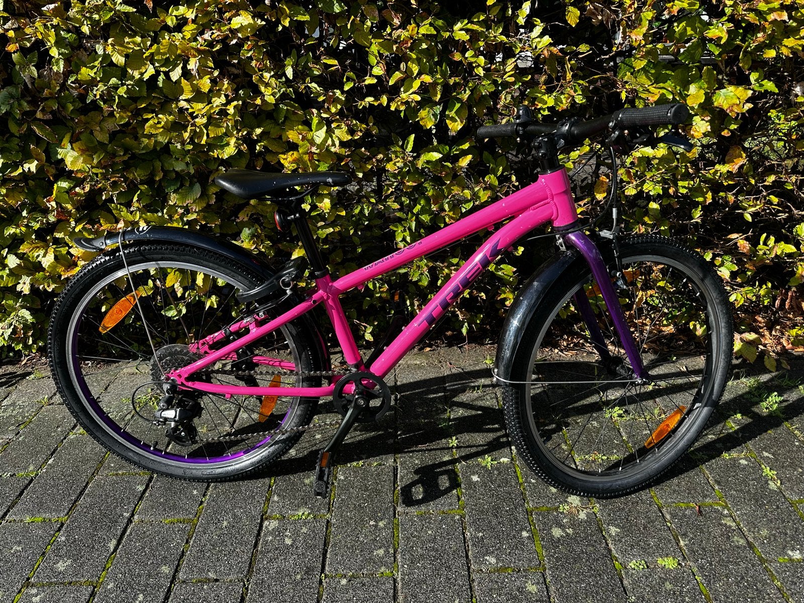 Trek Wahoo 24 inch kinder MTB - Roze/Paars, Ophalen, Gebruikt, Velgrem, 20 inch of meer