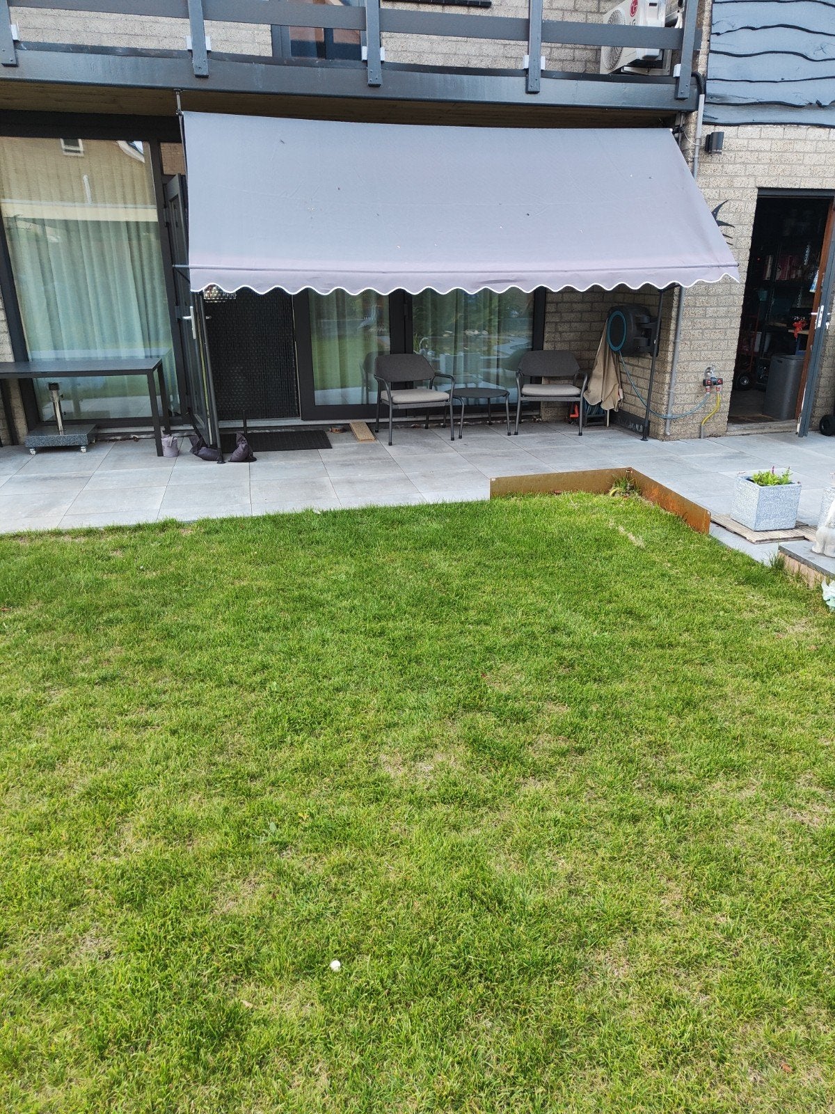 zgan klemluifel 4 meter breed, Tuin en Terras, Ophalen, Zo goed als nieuw, 250 cm tot 450 cm, Uitvalscherm