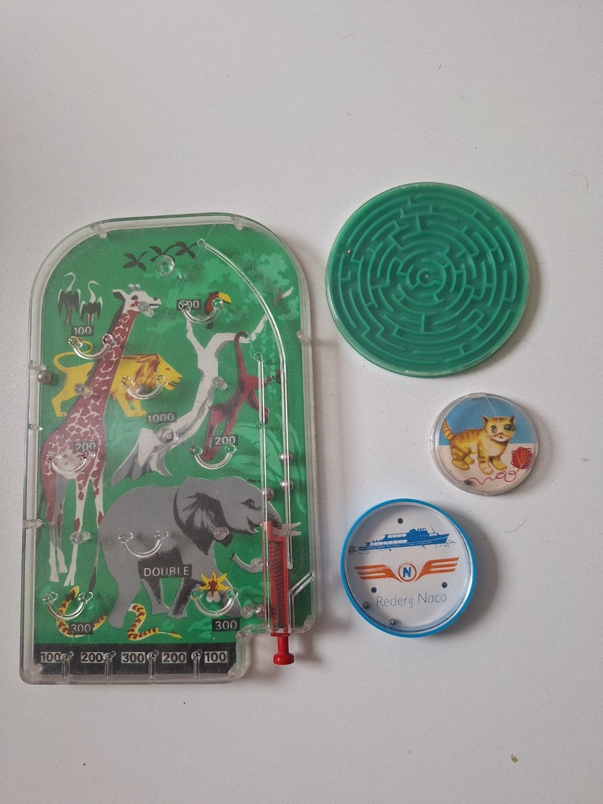 Set vintage tafel flipperkastje en behendigheidsspelletjes, Ophalen of Verzenden, Gebruikt, Jongen of Meisje