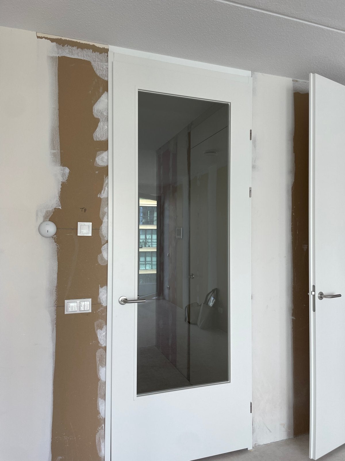 Nieuwe binnendeur met glas - ongebruikt, Doe-het-zelf en Verbouw, Ophalen, 80 tot 100 cm, Binnendeur, Nieuw