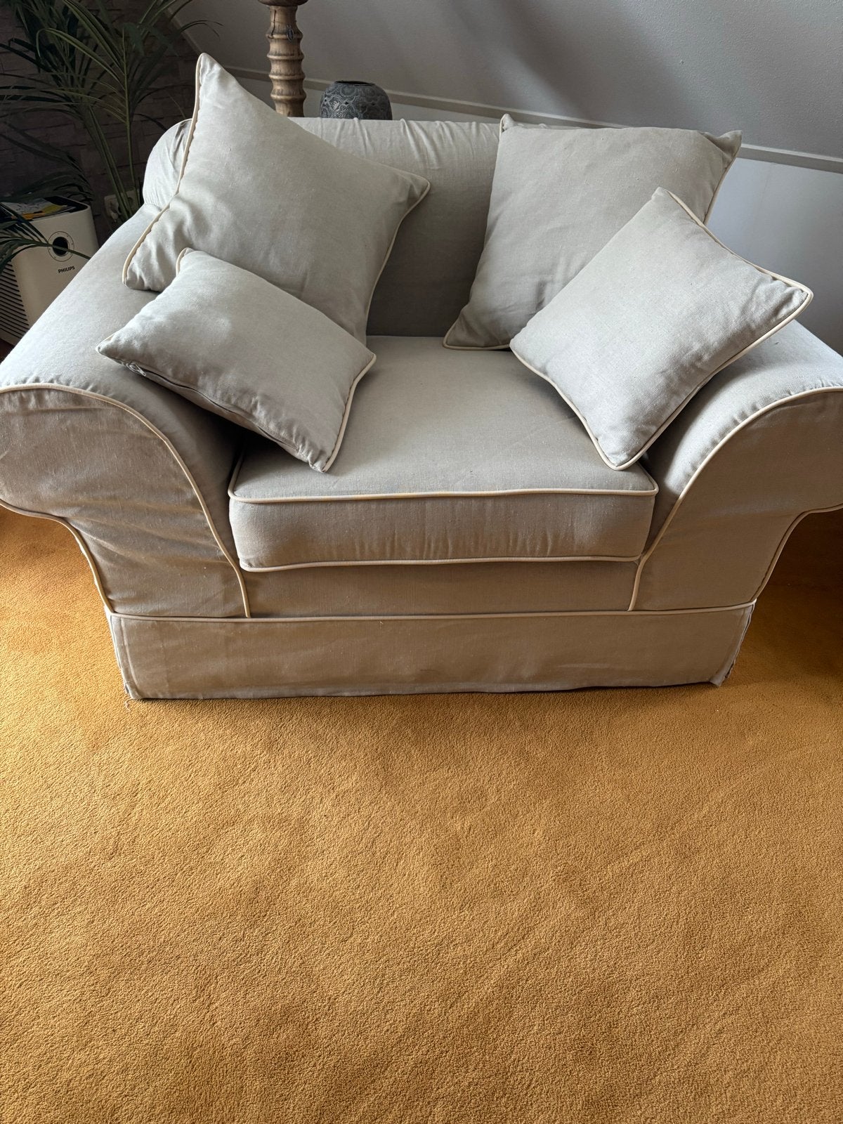 Rivièra Maison Linnen Love Seat - Comfortabel en Stijlvol, Ophalen, Gebruikt, 150 tot 200 cm, Tweepersoons