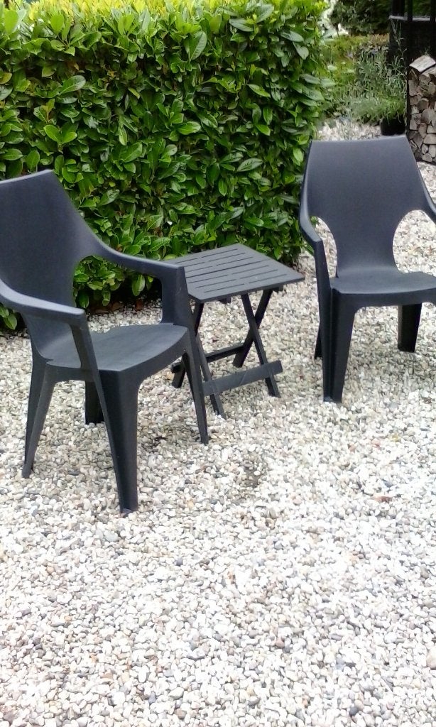 tuinset tuinsetje, Ophalen, Gebruikt, Kunststof, 2 zitplaatsen