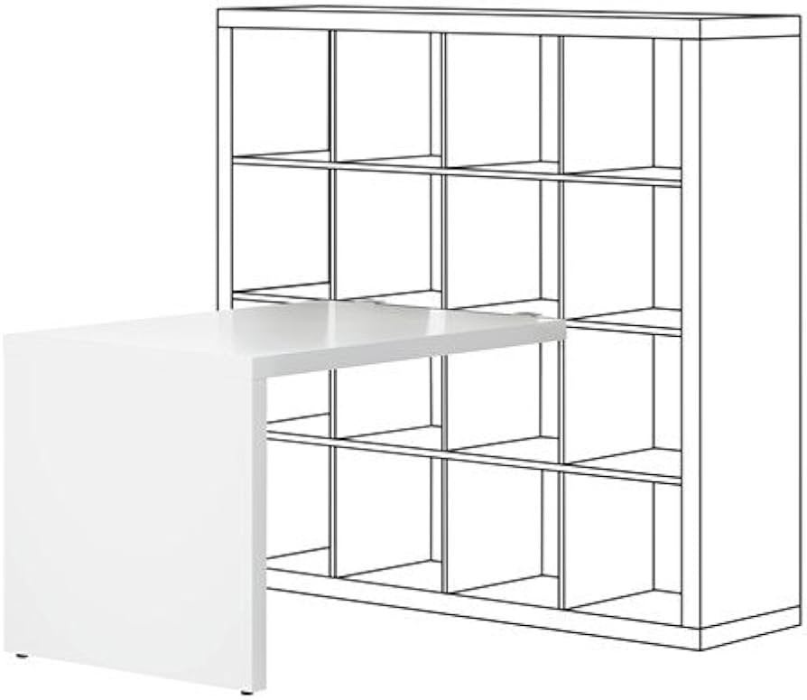 IKEA KALLAX Bureau met metalen bevestigingsklemmen, Huis en Inrichting, Bureaus, Ophalen, Opzetstuk, Gebruikt, 114 cm