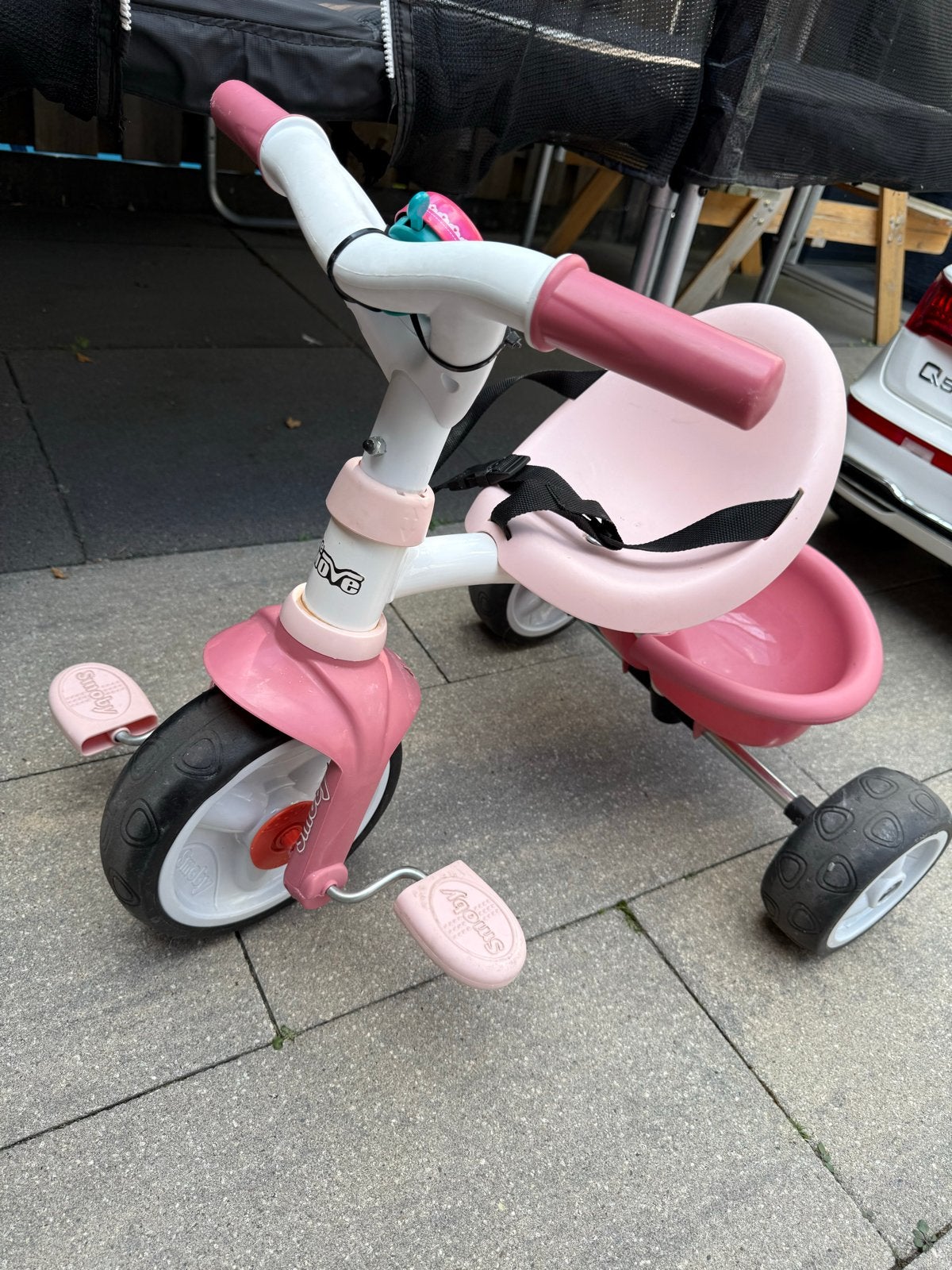 Smoby driewieler - roze trapfietsje, Ophalen, Gebruikt, Terugtraprem