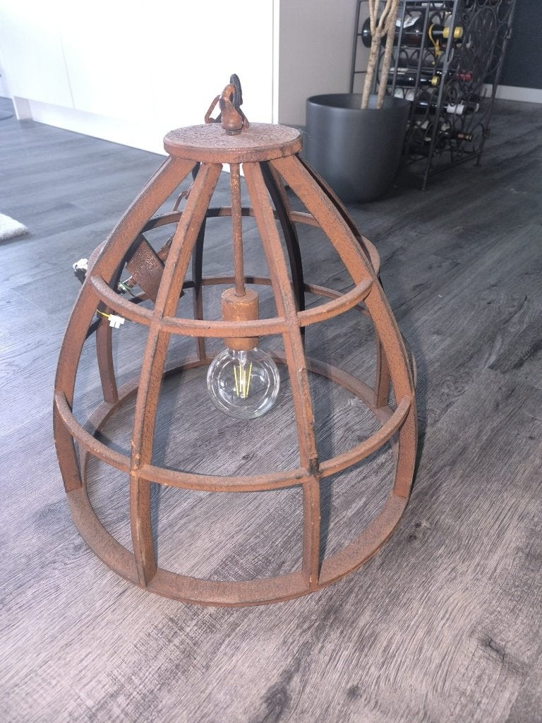 roest-ijzeren hanglamp, Ophalen, Zo goed als nieuw, Plafondlamp