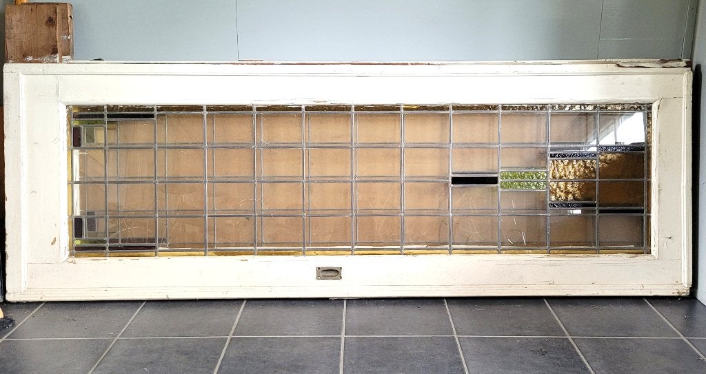 ensuite schuifdeuren, glas-in-lood, Amsterdamse School stijl, Doe-het-zelf en Verbouw, Ophalen, Gebruikt, Minder dan 80 cm, 215 cm of meer