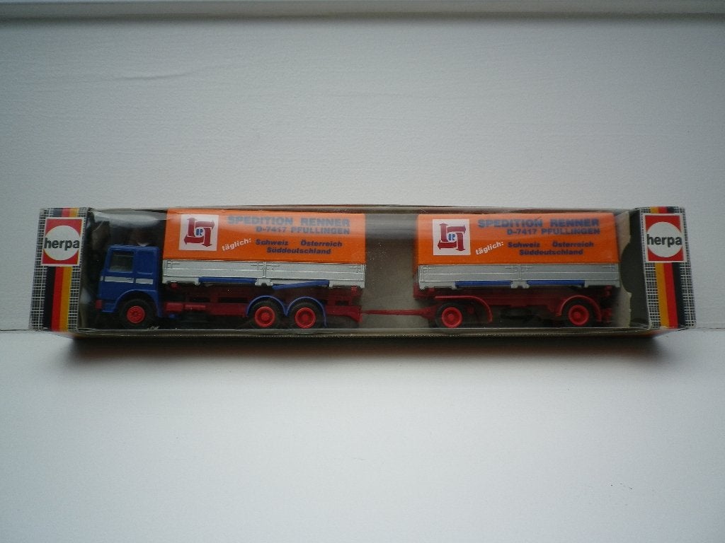 Herpa Man F8 wisselbak huifcombinatie spedition Renner, Ophalen of Verzenden, Nieuw, Bus of Vrachtwagen, Herpa