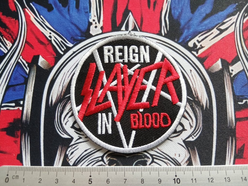 Slayer  leuke reign in blood patch 69 metal, Ophalen of Verzenden, Nieuw, Kleding