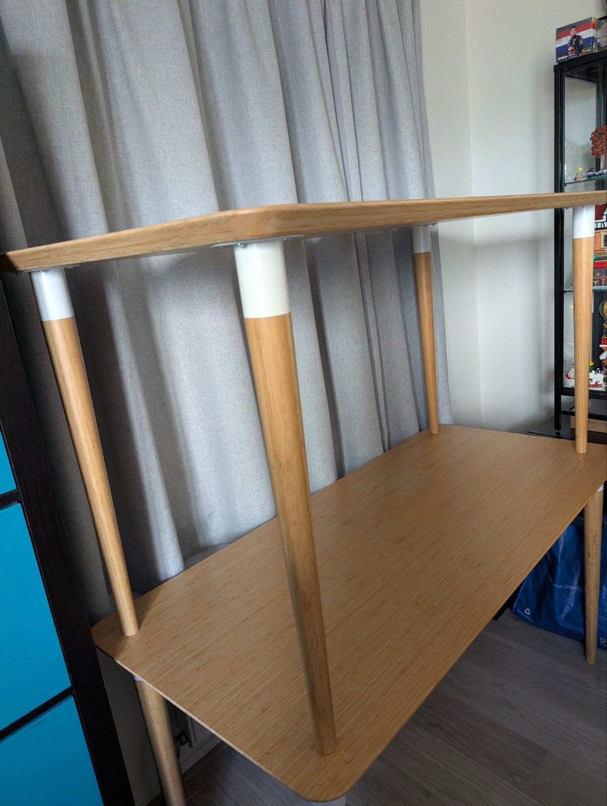 Twee x bamboe bureau van Ikea, Huis en Inrichting, Bureaus, Ophalen, Gebruikt, 65 cm, IKEA