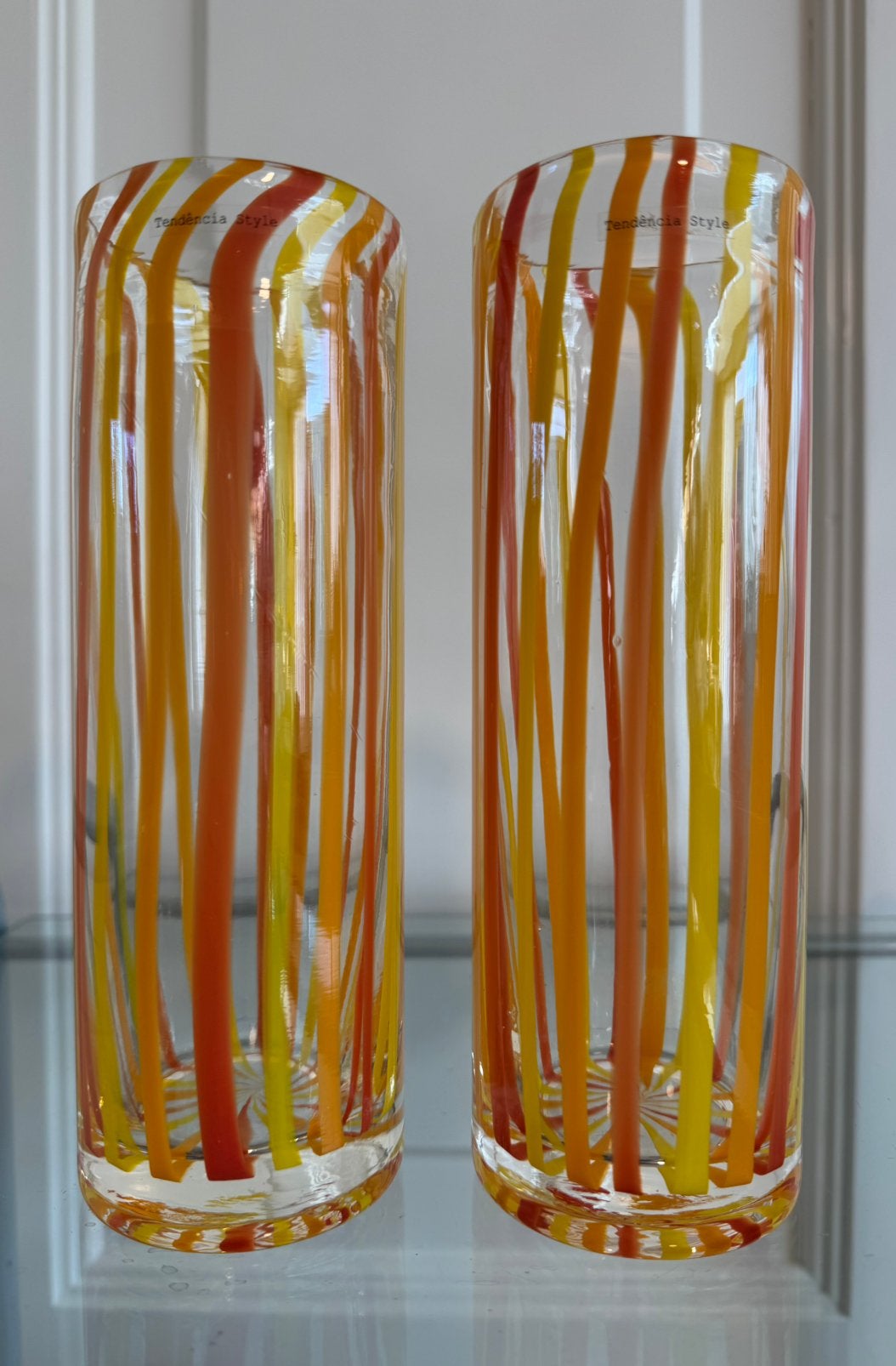 LSA Folk Vaas / Gestreepte Glaskunst – Mondgeblazen Design, Antiek en Kunst, Ophalen of Verzenden