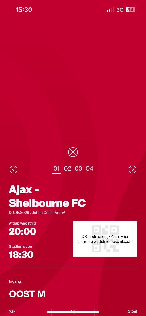 Ajax shelbourne 4x vak 121, Tickets en Kaartjes, Drie personen of meer, Europa of Champions League