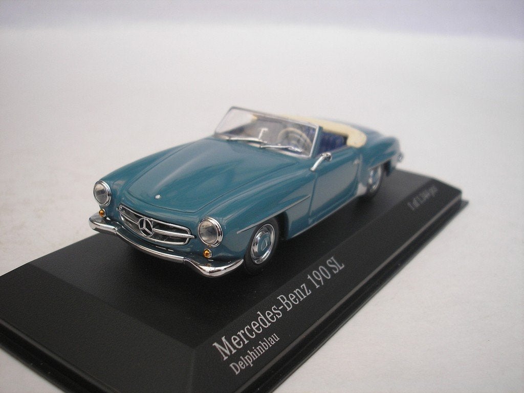 Mercedes Benz 190 SL 1955 - 62 Blauw 1/43 Minichamps, Ophalen of Verzenden, Nieuw, Auto, MiniChamps