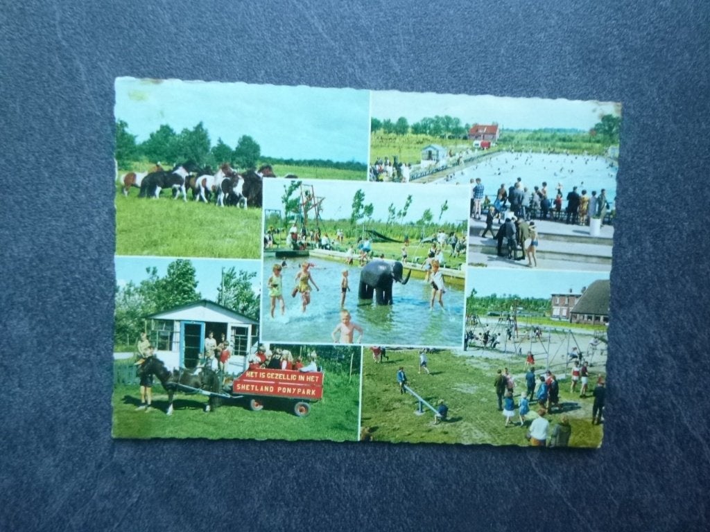 Slagharen, leve de vakantie in Shetland Ponypark 12ct zegel, Verzenden, 1960 tot 1980, Gelopen, Noord-Brabant