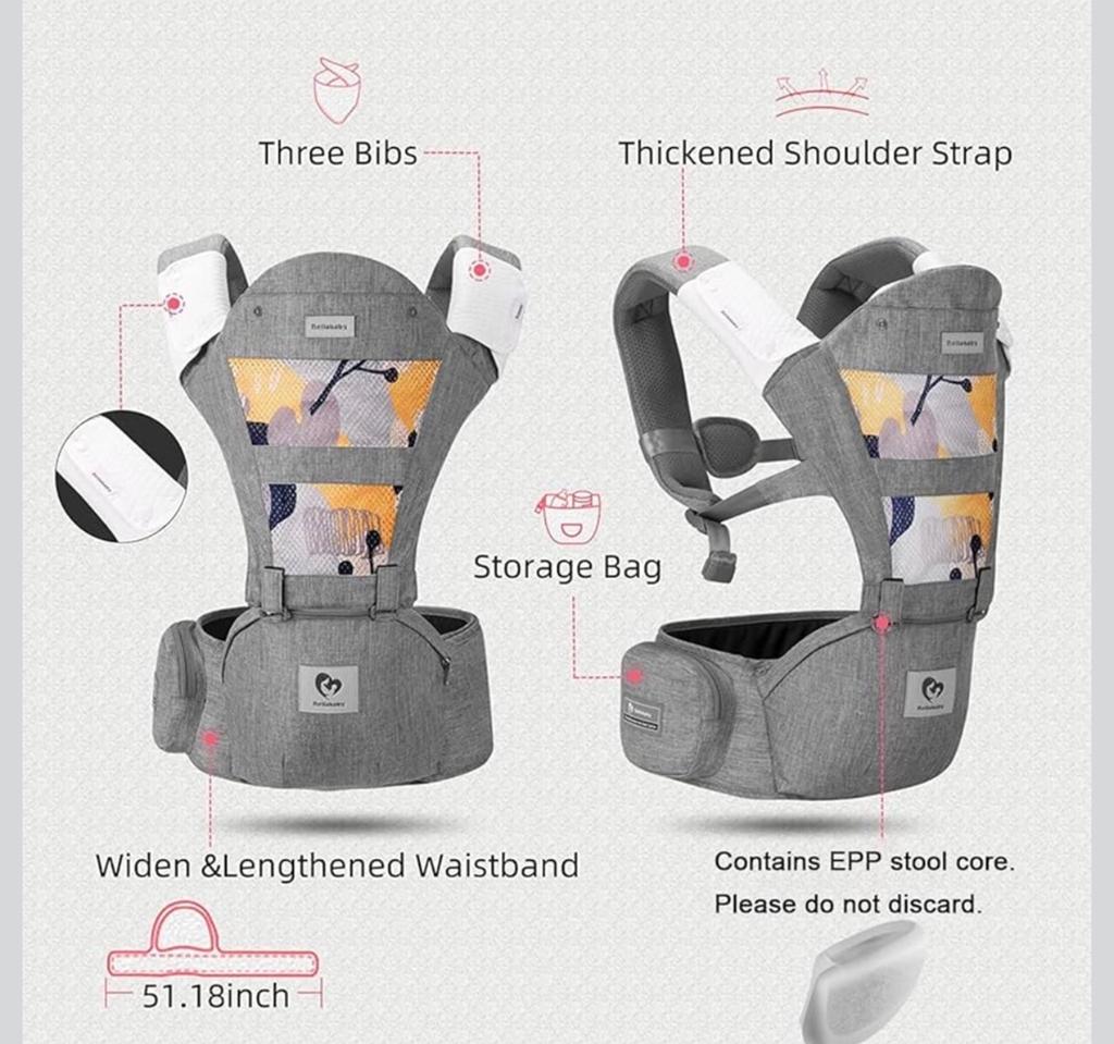 2-delige Baby Draagzak Set - Ergonomisch en Comfortabel, Kinderen en Baby's, Babydragers en Draagdoeken, Zo goed als nieuw, Buik, Rug of Zij