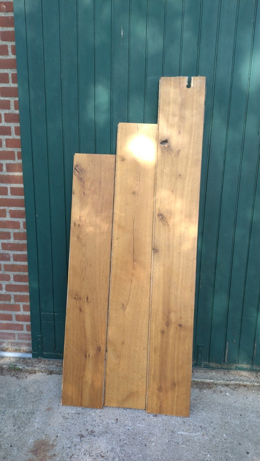 prachtige massief eiken vloer, ruim 30 m2, Doe-het-zelf en Verbouw, Ophalen, Gebruikt, Vloerdelen of -planken, 10 m² of meer