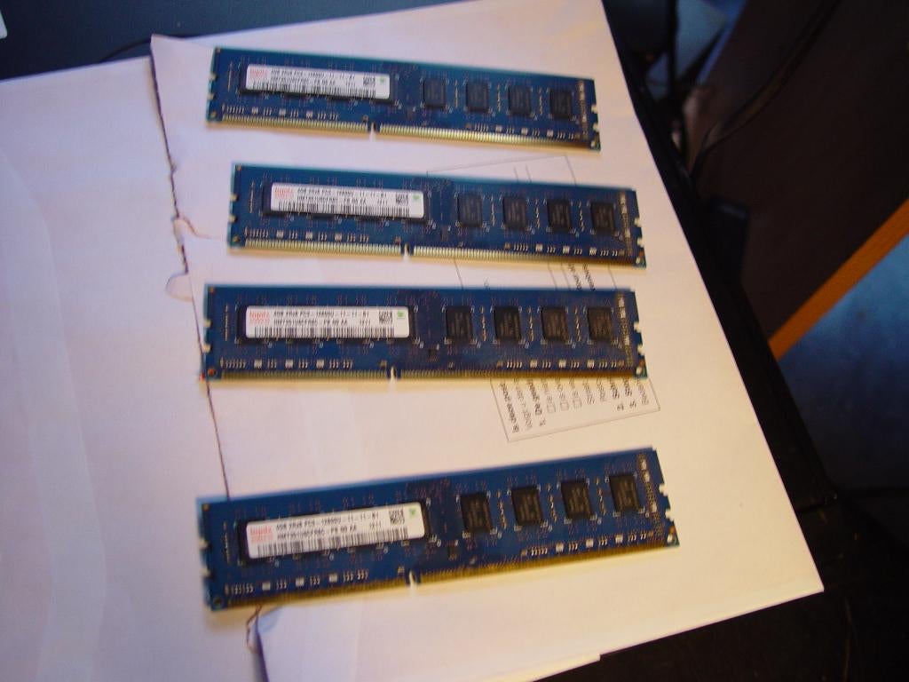 4 x 4 gb 1600mhz ddr3 u dimm, Gebruikt, DDR3, Ophalen of Verzenden, Desktop