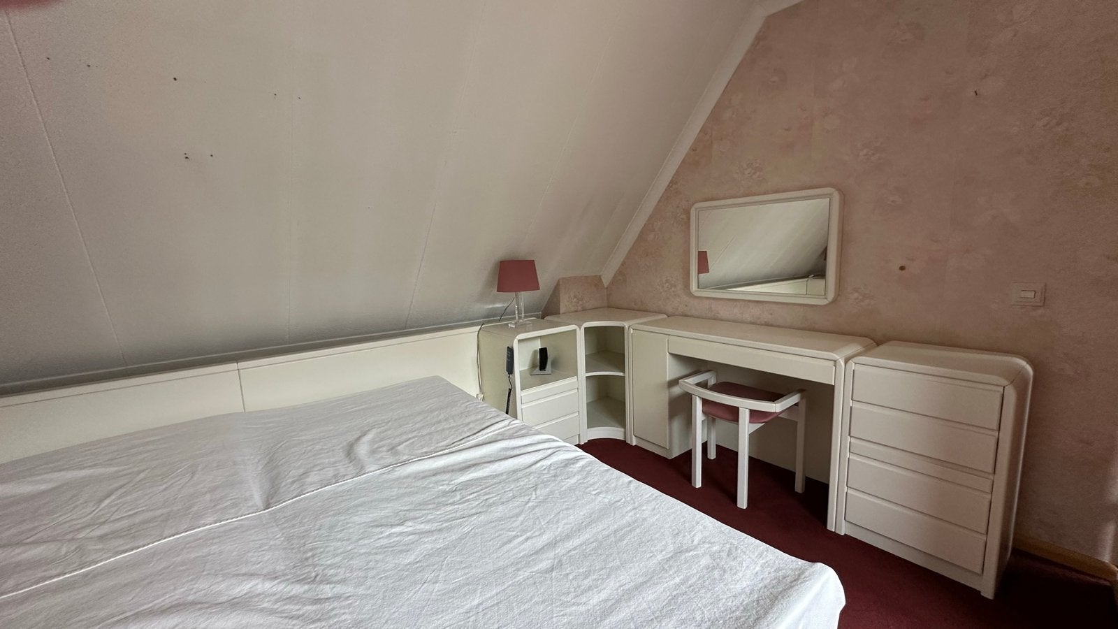 Tweepersoonsbed met verstelbare auping spiralen., Ophalen, Overige materialen, Verstelbaar, Wit