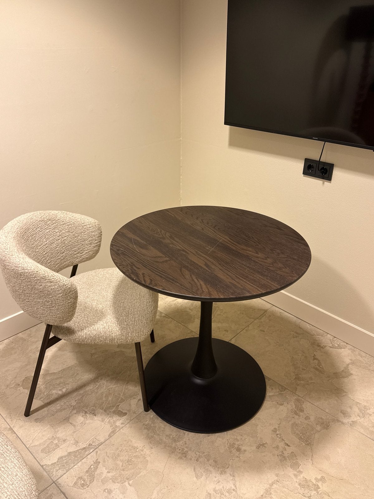 Bistro eettafel dia 80cm serie Tablo, Huis en Inrichting, Tafels | Eettafels, Ophalen, Rond, 50 tot 100 cm, Zo goed als nieuw