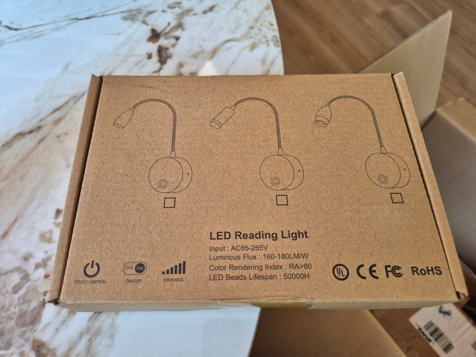 2 X Nieuwe LED Leeslamp - Dimbaar en Flexibel, Metaal, Overige merken, Zwart, Met schakelaar
