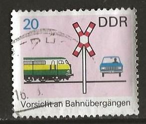 DDR 21, spoorwegovergang, Verzenden, DDR, Gestempeld