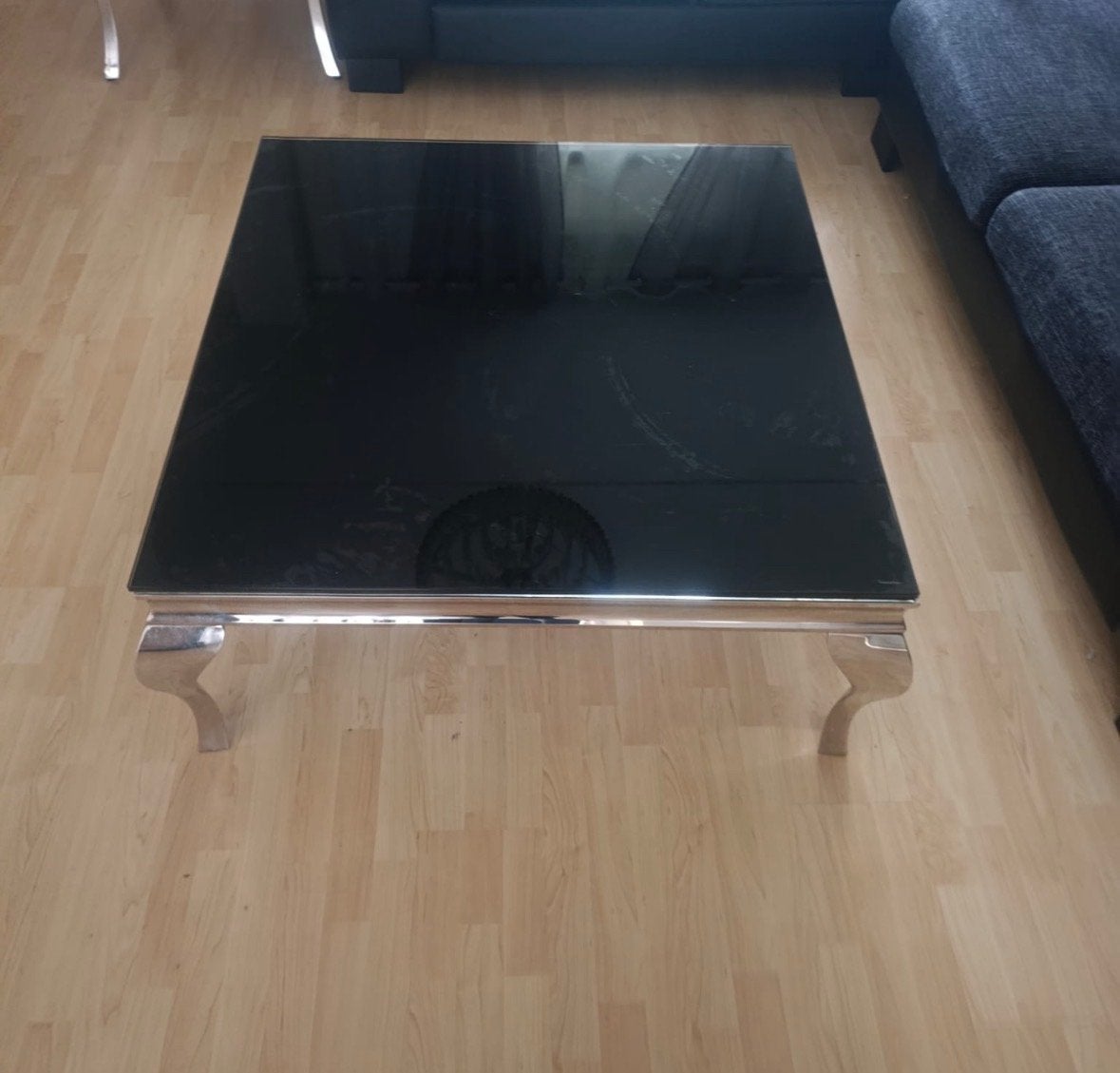 Salontafel zwart, Ophalen, Gebruikt, 50 tot 100 cm, Glas
