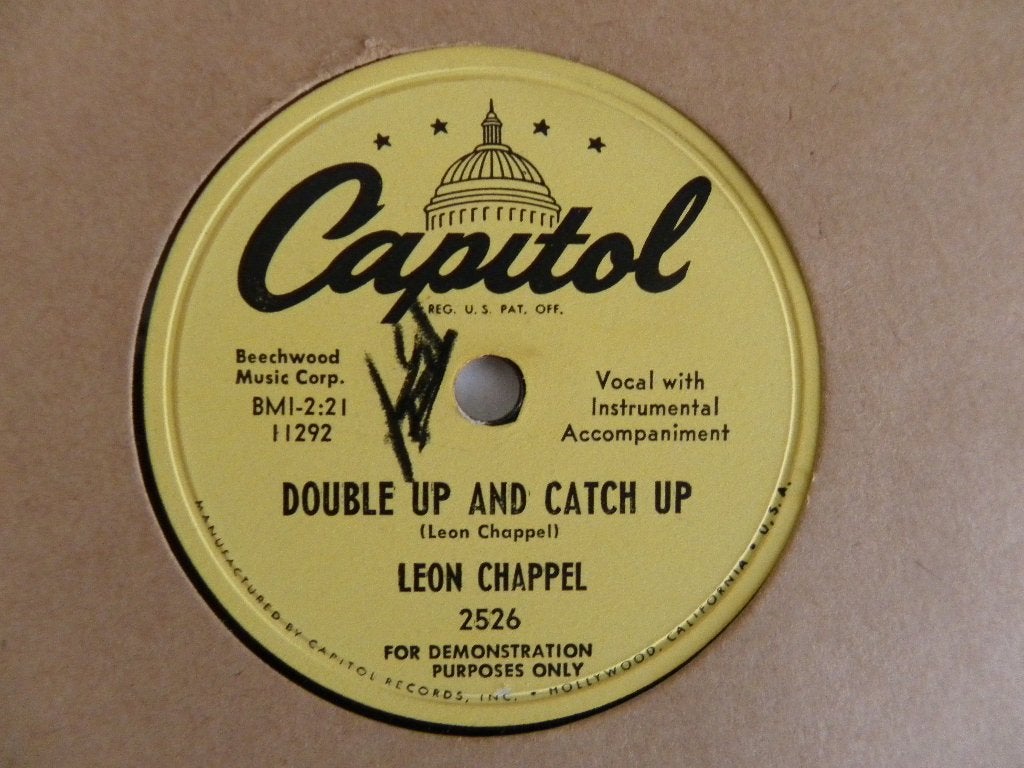 78 toerenplaat Leon Chappel - Double Up And Catch Up, Gebruikt, 10 inch, Ophalen of Verzenden, Americana