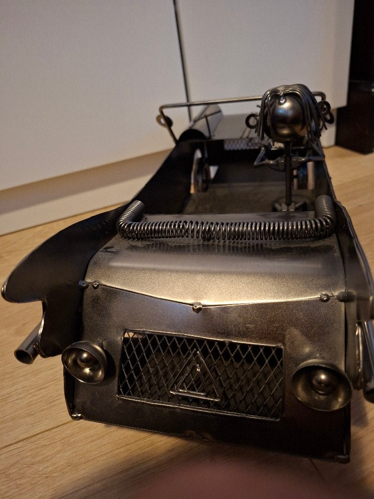 Metalen Wijnfleshouder - Klassieke Auto Design, Ophalen of Verzenden, Zo goed als nieuw, Minder dan 5 flessen, Metaal