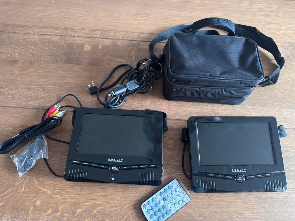 Bullit Draagbare DVD-spelerset met 2 schermen en accessoires, Gebruikt, Draagbaar, Ophalen of Verzenden, Overige merken