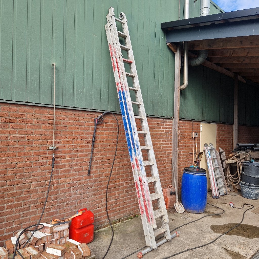 Schuifladder aluminium, Doe-het-zelf en Verbouw, Ophalen, Gebruikt, Ladder, 4 meter of meer