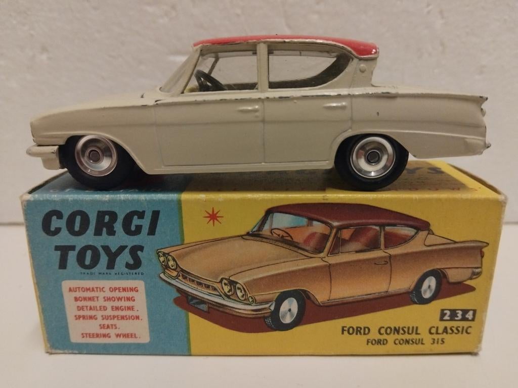 Old Corgi Toys 1:43 Ford Consul Classic 315 origineel 60er, Hobby en Vrije tijd, Modelauto's | 1:43, Ophalen of Verzenden, Zo goed als nieuw