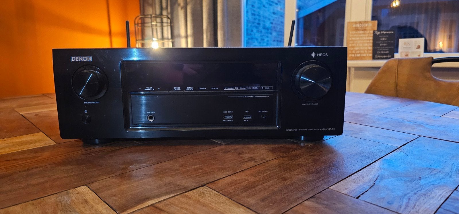 Denon AVR-X1400H Receiver met Mordaunt-Short MS907W Woofer