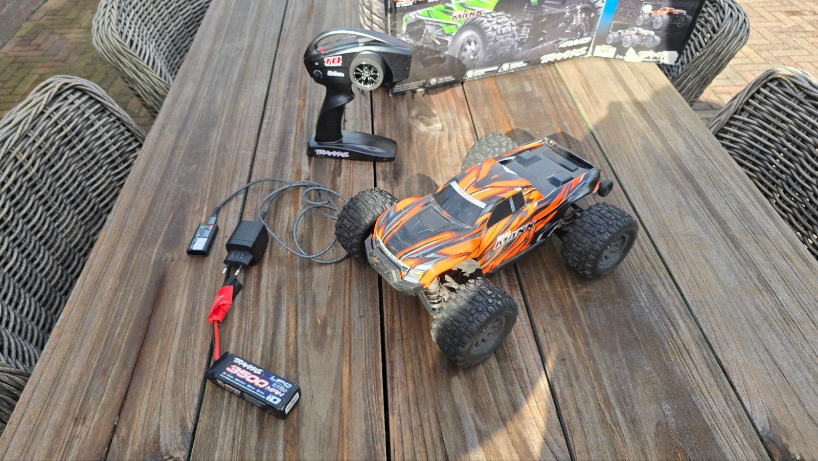 Traxxas Mini Maxx compleet startklaar, Ophalen of Verzenden, Overige schalen, Auto offroad