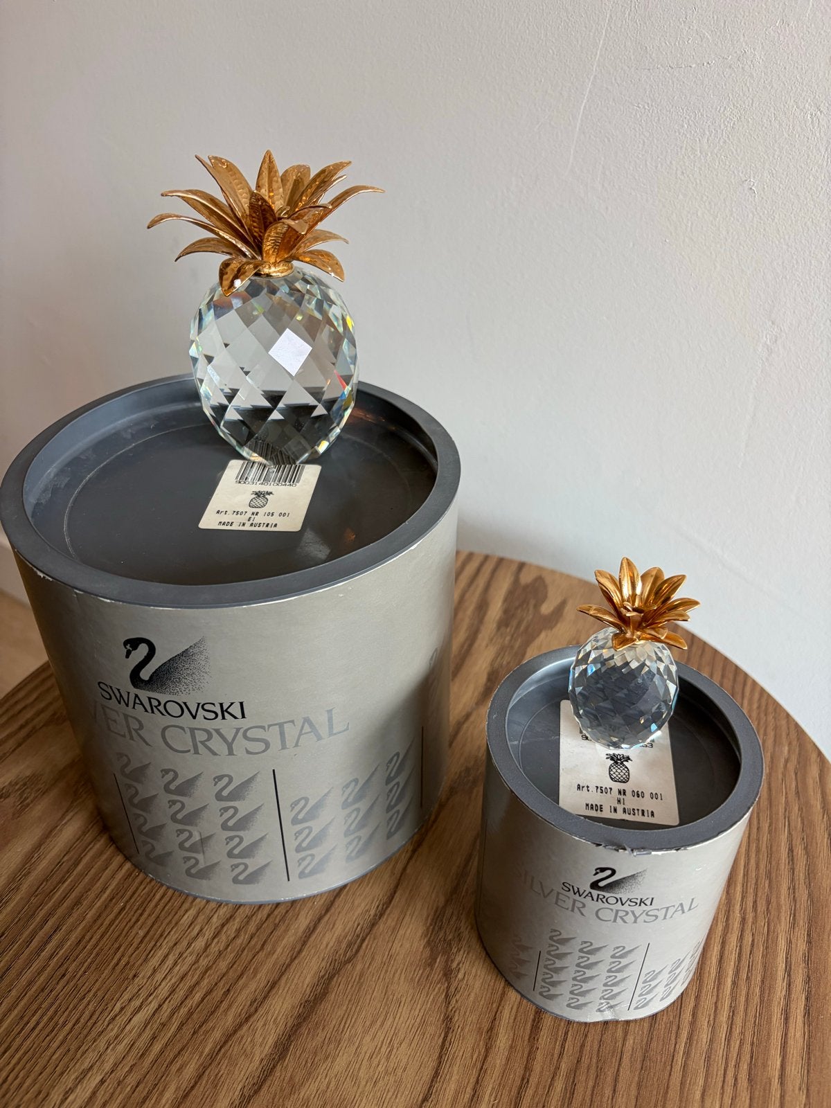 Swarovski Kristallen Ananas Beeldjes - Set van 2, Ophalen of Verzenden, Zo goed als nieuw, Huisaccessoire