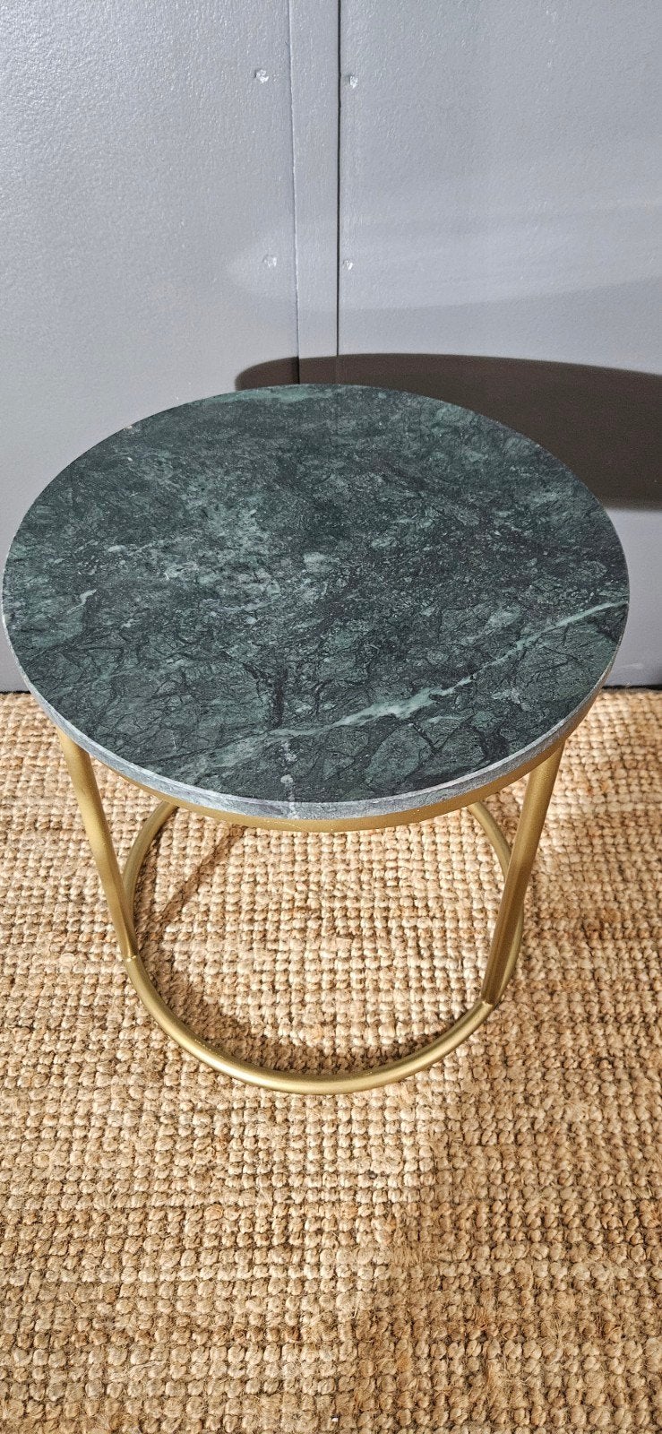 Stijlvol marmeren bijzettafeltje – zwart/groen marmer, Ophalen, Minder dan 50 cm, 50 tot 100 cm, Rond