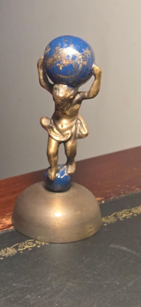 Antiek bronzen ornament Atlas, Ophalen of Verzenden