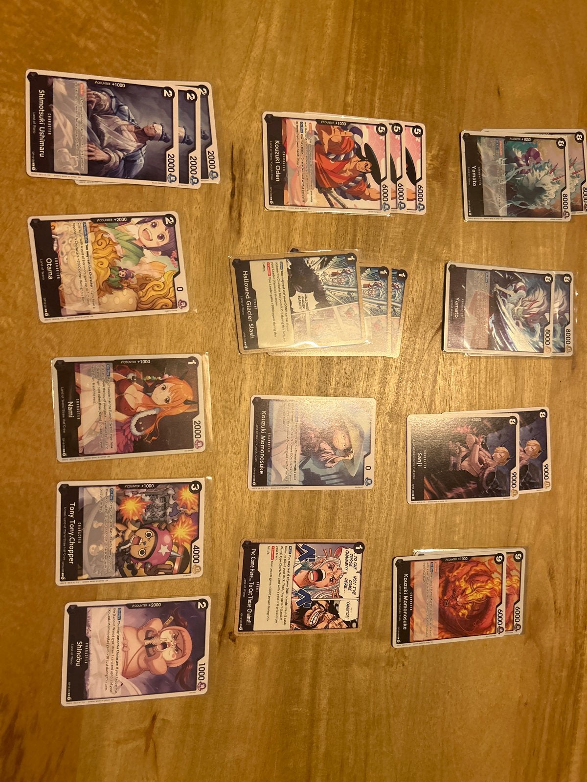 One Piece Kaarten - kleine land of wano set, Ophalen of Verzenden, Zo goed als nieuw, Meerdere kaarten