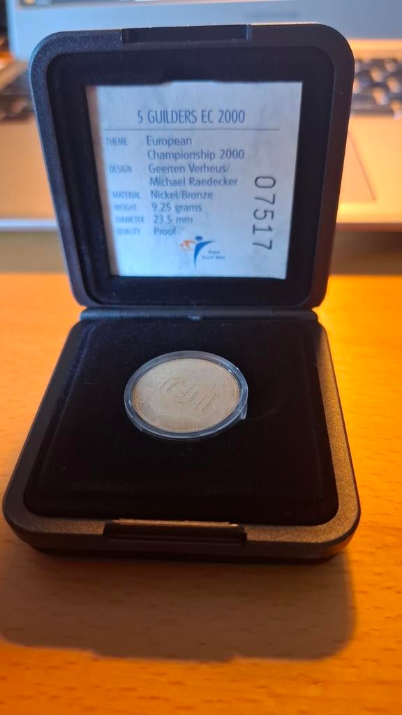 5 Gulden proof EC 2000 Munt - European Championship, Ophalen of Verzenden, Koningin Beatrix, 5 gulden, Losse munt