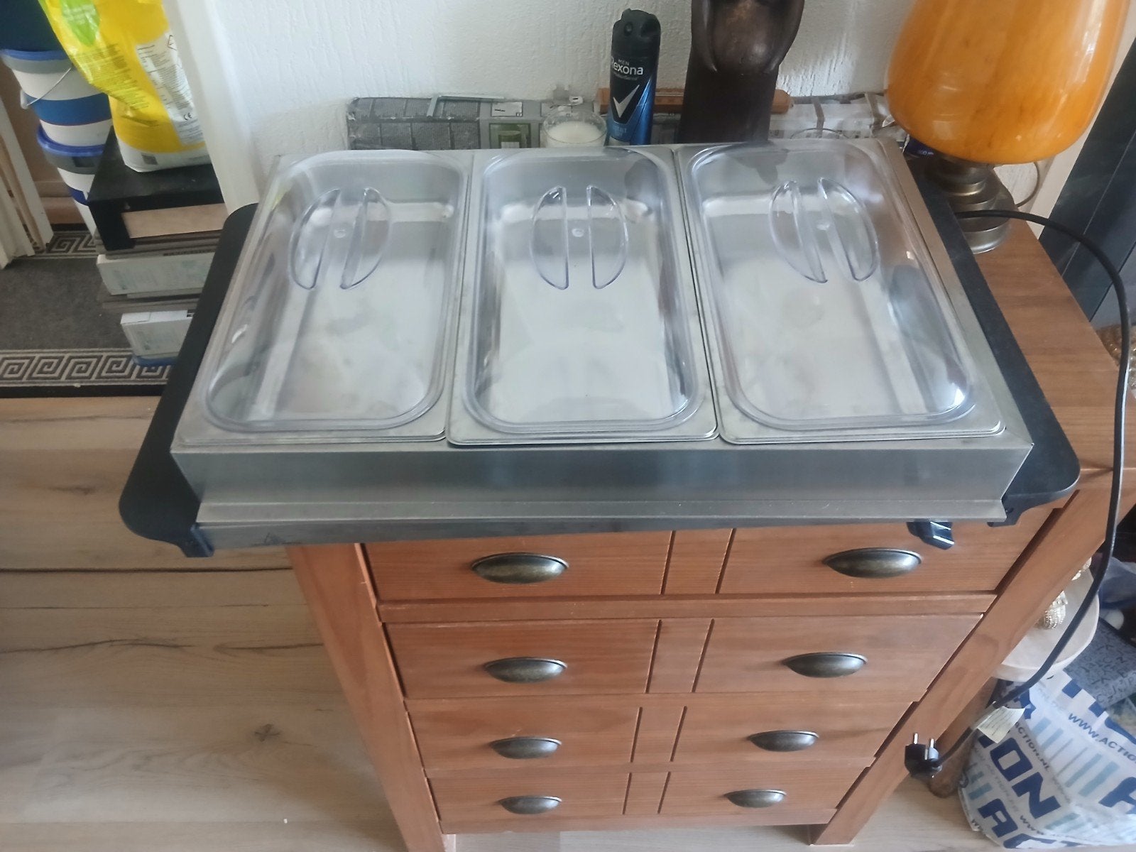 Buffet server met warmhoudplaat - ideaal voor de feestdagen, Ophalen, Overige typen, Zilver, Zo goed als nieuw