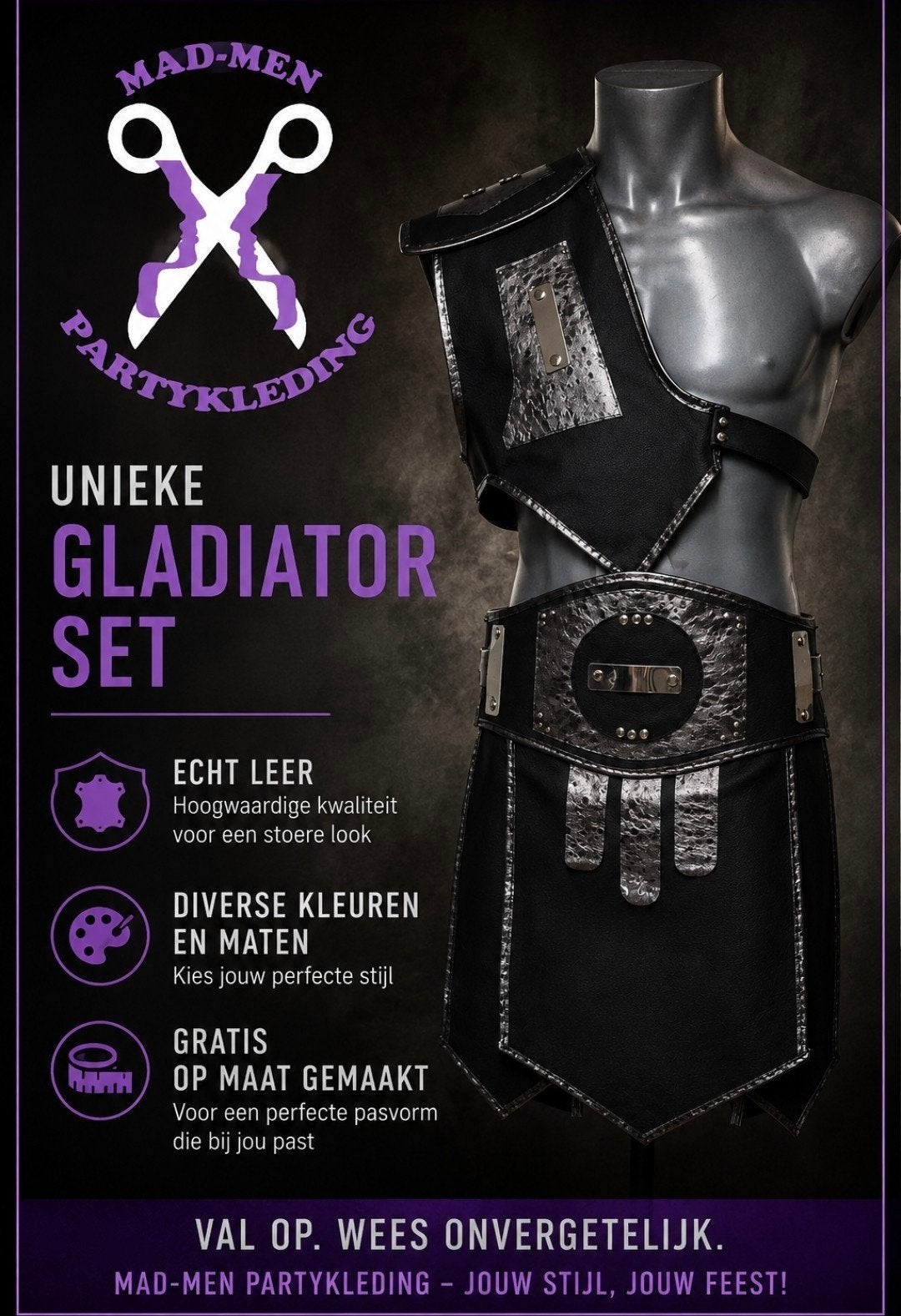 Gladiator outfit. Bitch. Wasteland. Kinky, Kleding | Heren, Ophalen of Verzenden, Nieuw