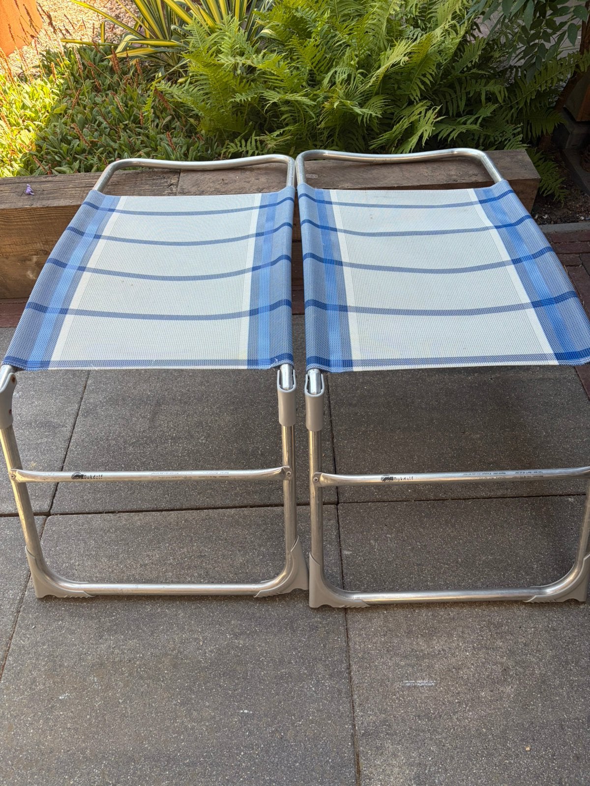 2 aluminium been/stoelverlengers. Dukdalf.prijs is per 2., Verzenden, Gebruikt, Campingstoel
