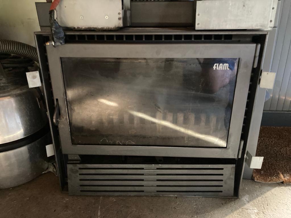 Flam inbouwhaard met ventilatoren, Ophalen of Verzenden, Gebruikt, Inbouwhaard, Houthaard