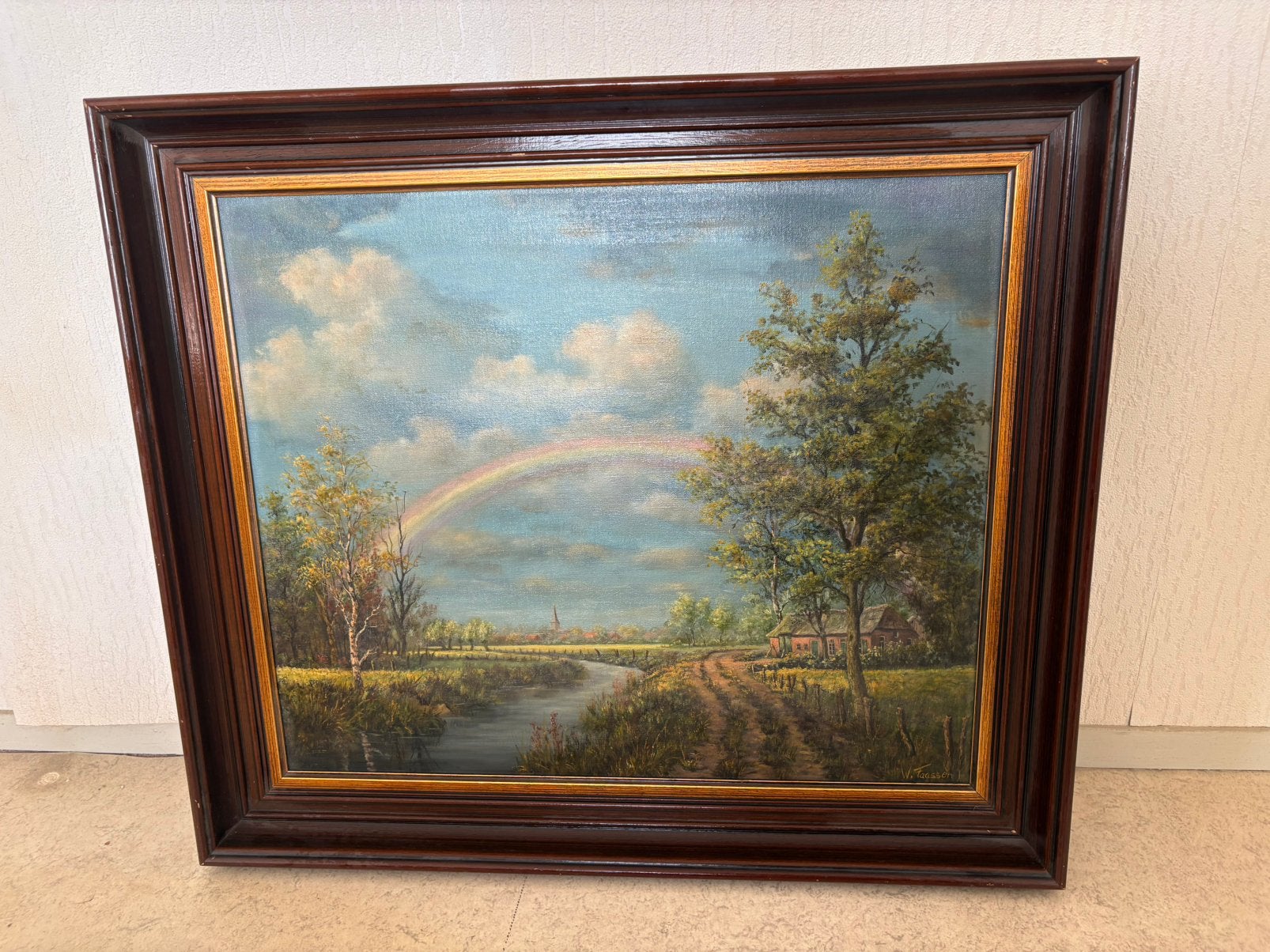 Schilderij van W. Faassen. Het werk is geschilderd op doek., Ophalen of Verzenden