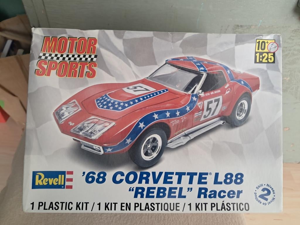 Revell '68 Corvette L88 "Rebel" Racer Modelbouwkit, Hobby en Vrije tijd, Modelbouw | Auto's en Voertuigen, Nieuw, Auto, 1:32 tot 1:50