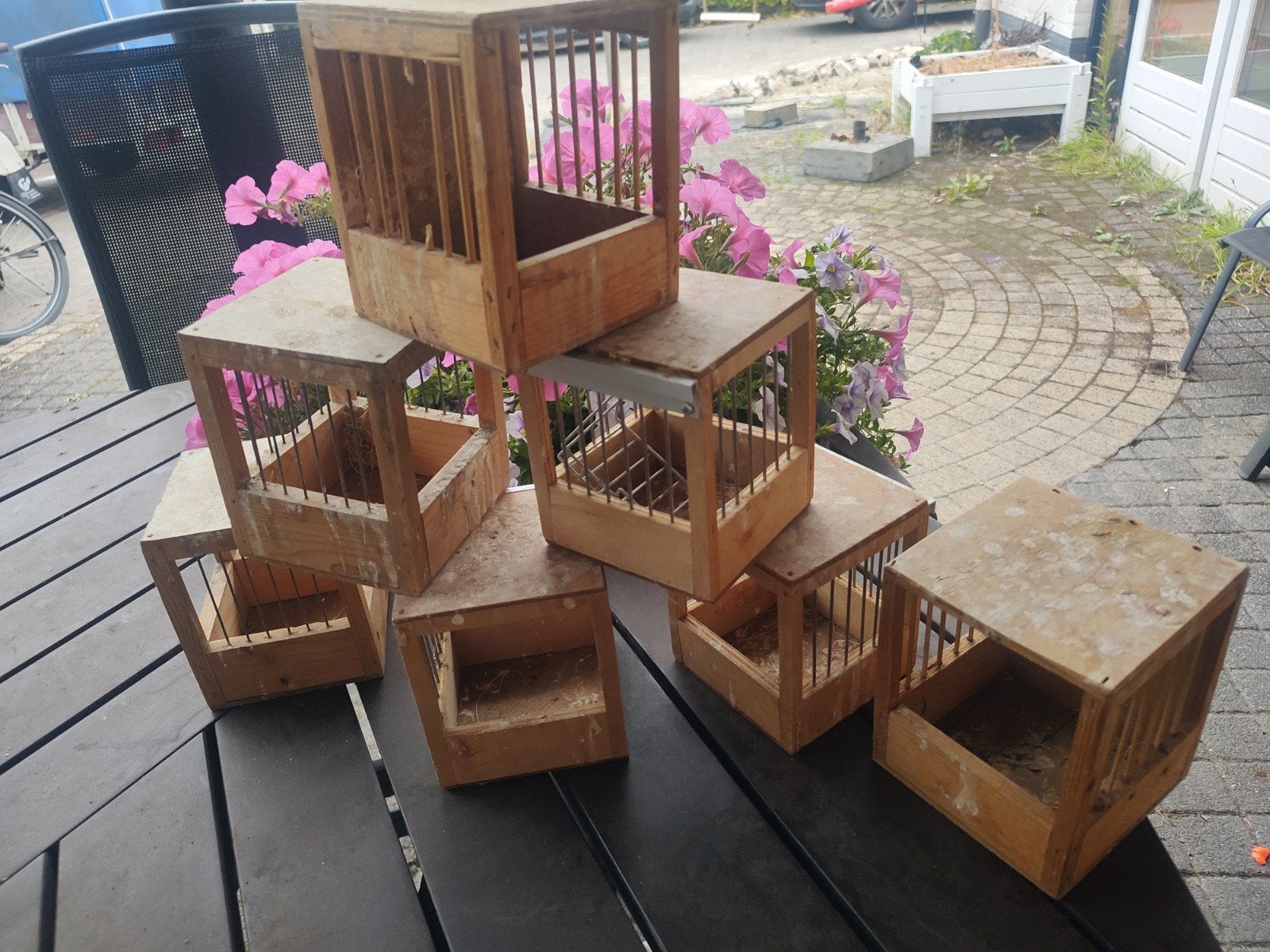 gebruikte tralie nestkastjes 7 stuks, Dieren en Toebehoren, Vogels | Hokken en Kooien, Ophalen of Verzenden, Gebruikt, Hout, Vogelkooi