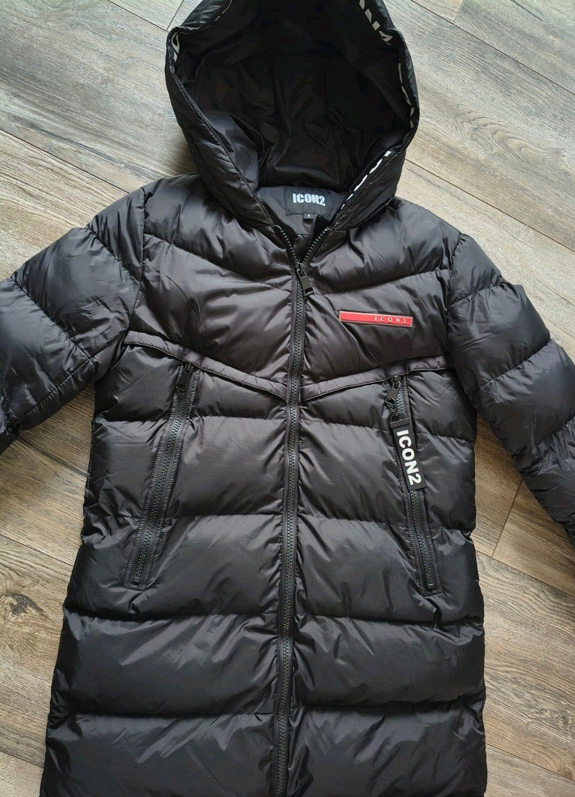 ICON2 Heren Winterjas Zwart - Nieuwstaat S/M, Kleding | Heren, Jassen | Winter, Maat 48/50 (M), Ophalen of Verzenden, Zo goed als nieuw